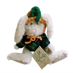 ⭐️ Boyds Bunny Rabbit Eloise R Hare Crochet Carrot Hat Sweater Plush Collectable